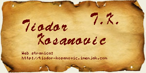 Tiodor Kosanović vizit kartica